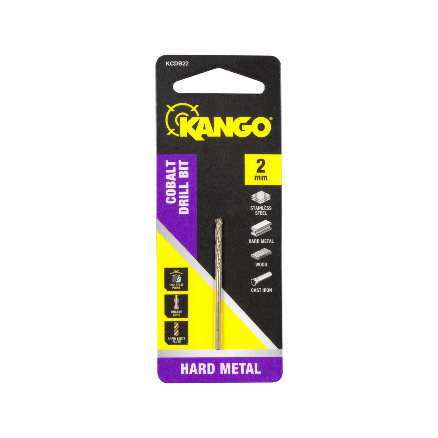Kango 2mm Cobalt Drill Bit - Precision, Durable, Versatile for Metal, Wood, Plastic