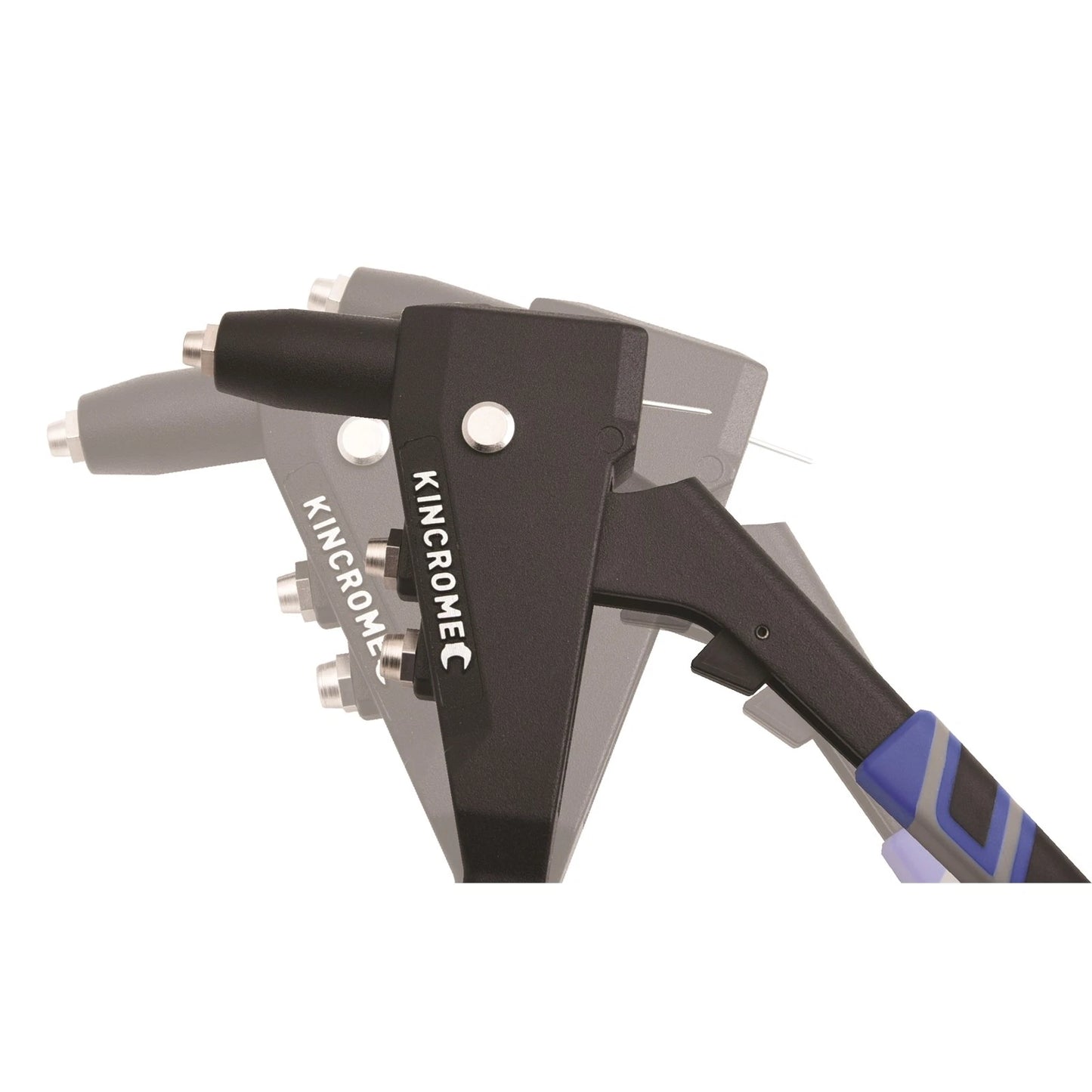Kincrome 207mm Compact Hand Riveter, Long Nose, Interchangeable Nozzles, Ergonomic Grip
