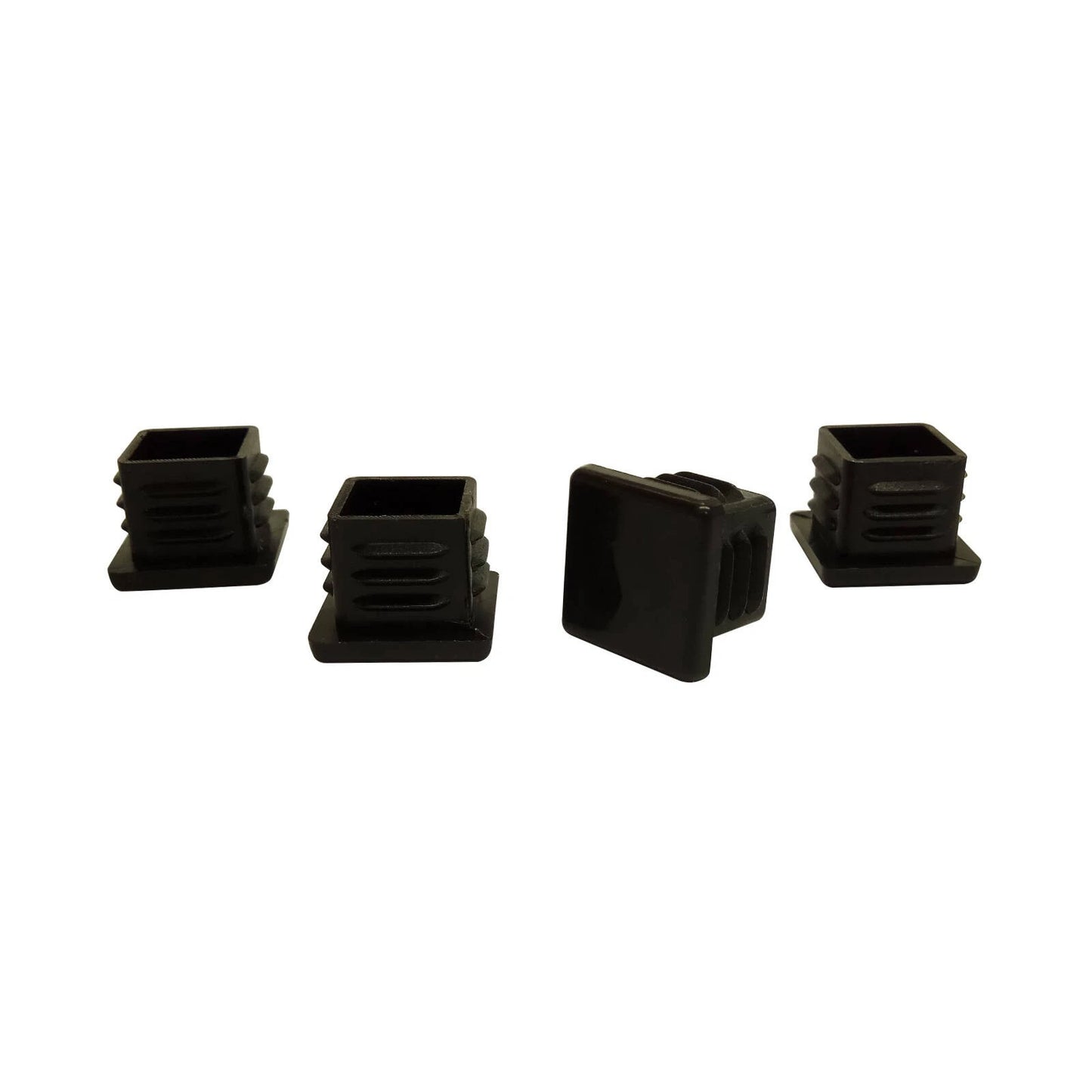 Surface Gard 19mm Black Square Plastic Chair Tips - 4 Pack, Easy Glide, Noise Reduction