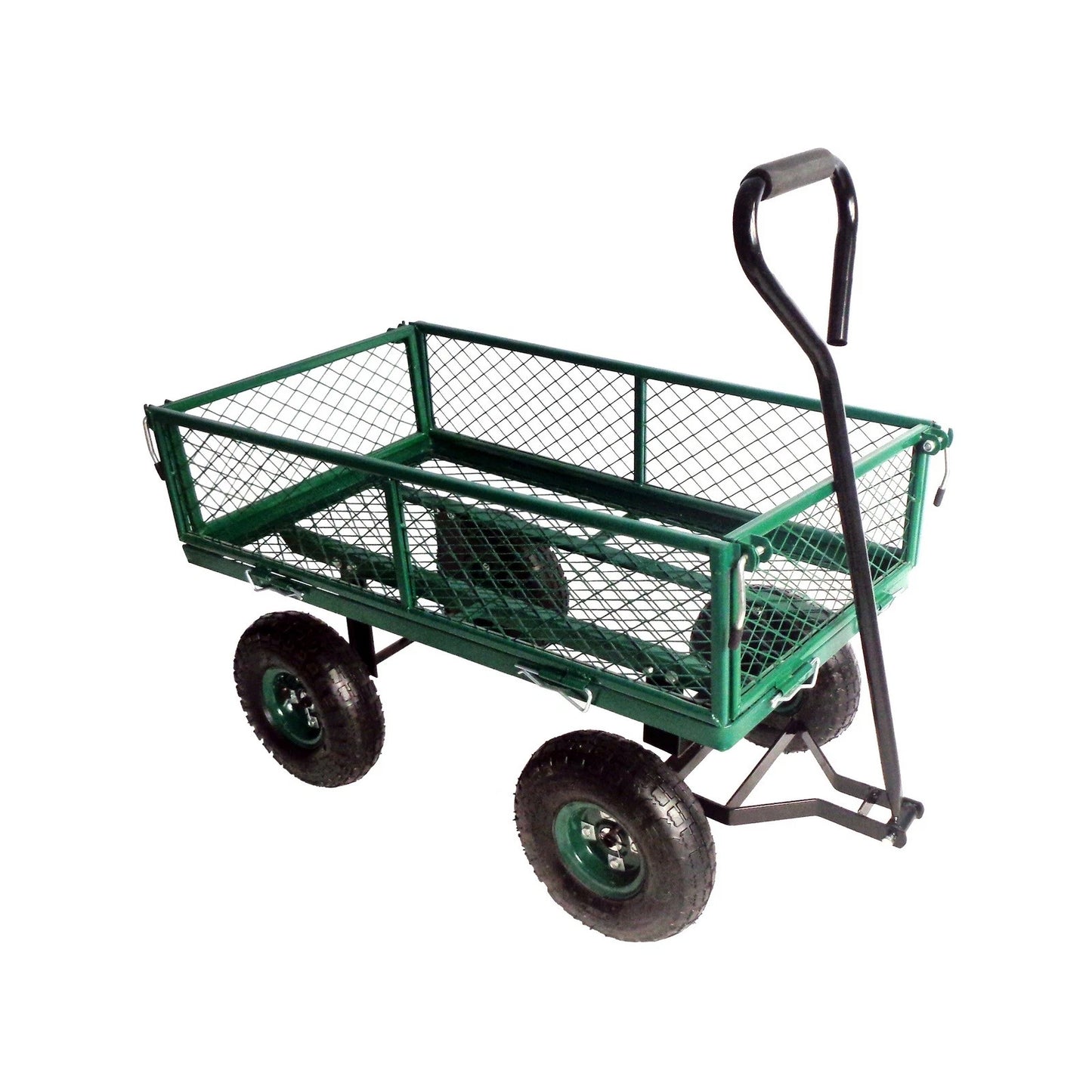Saxon Steel Mesh Garden Cart, 250kg Capacity, Removable Sides, Pneumatic Tyres