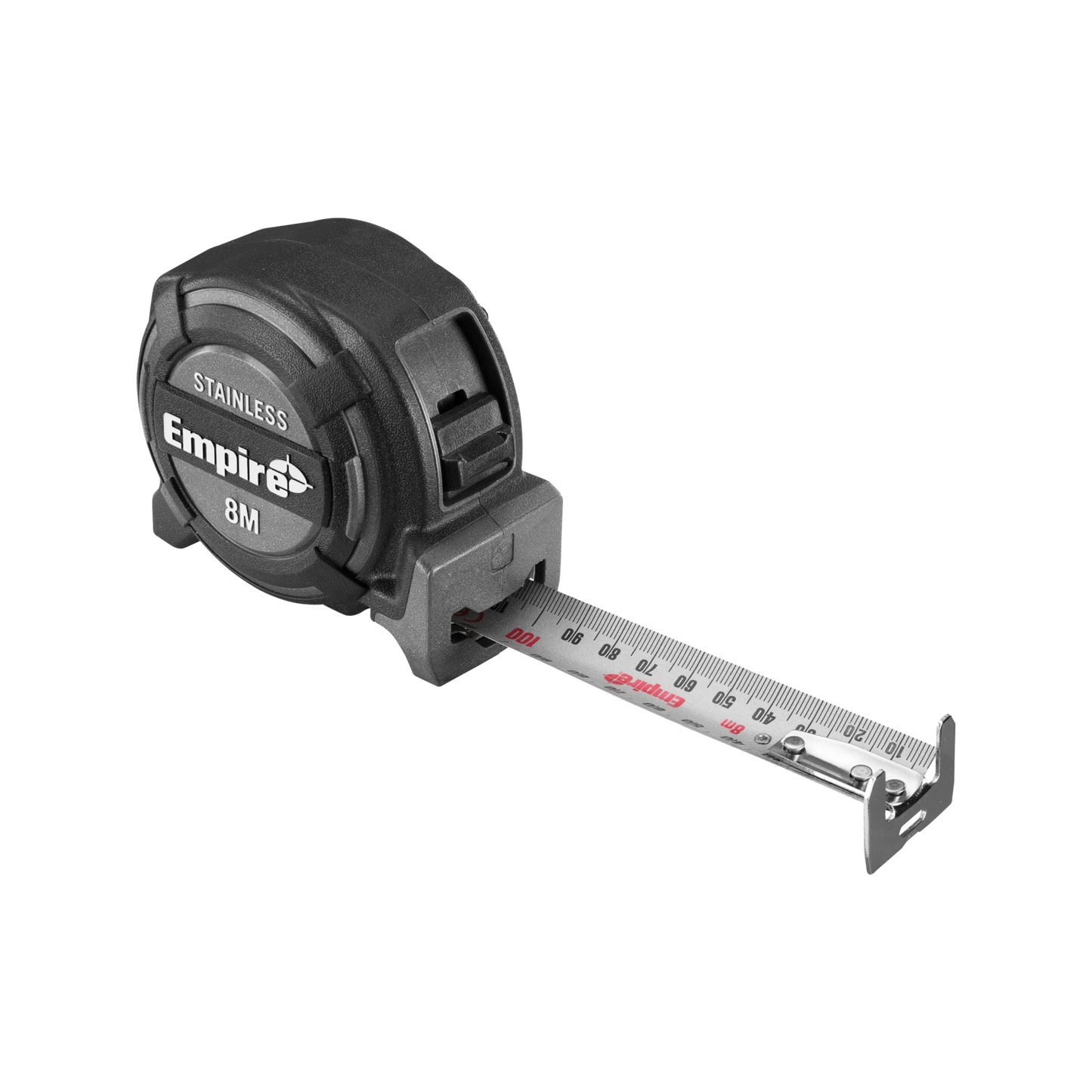 Empire 8m Stainless Steel Tape Measure, Nylon-Coated, Double-Sided, True Zero Hook
