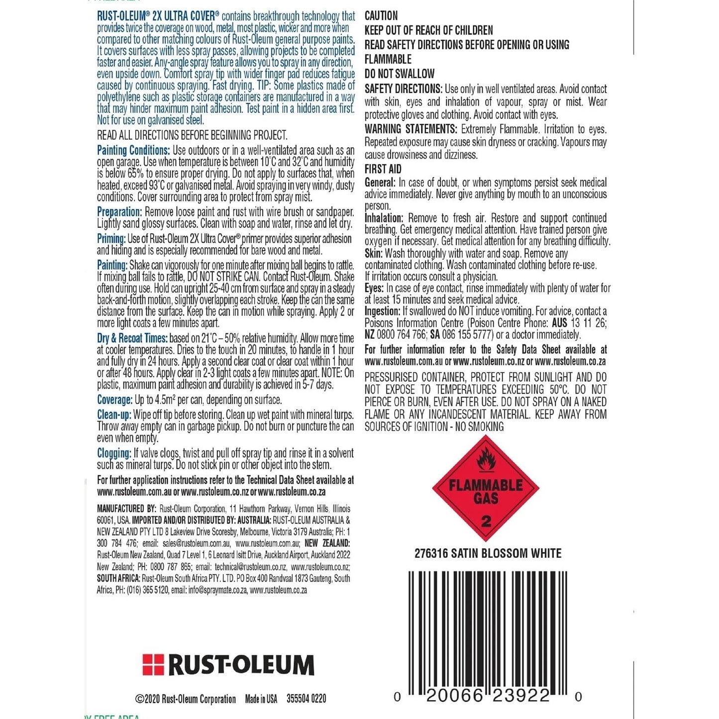 Rust-Oleum 340g Satin Canyon Black Spray Paint, 2X Ultra Cover, Indoor/Outdoor, Fast Drying