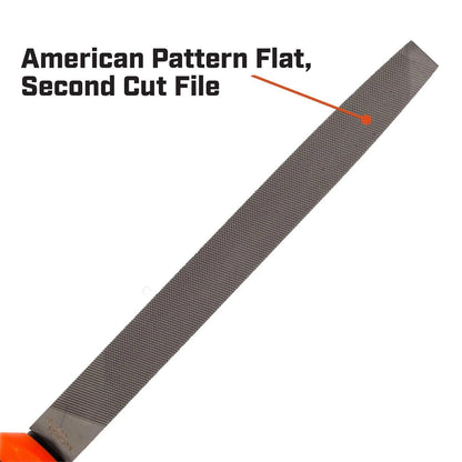 Crescent Nicholson 200mm Flat Bastard File, Double-Sided, Comfortable Grip, Metalwork Tool