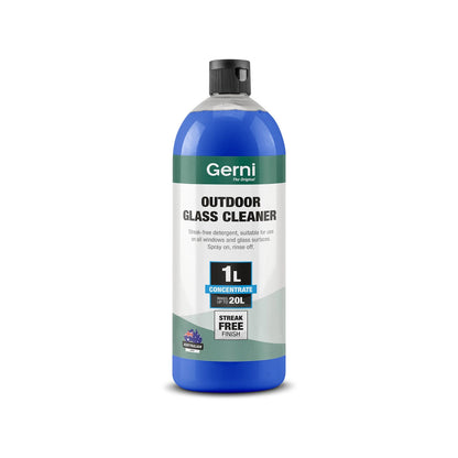 Gerni 1L Outdoor Glass Cleaner, Streak-Free, Safe for Tinted Windows, Australian Made