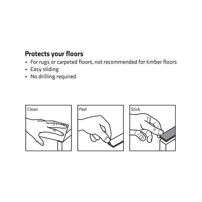 Surface Gard Rectangle Slide Glide 25x100mm, Self-Adhesive, Easy Install, Surface Protection