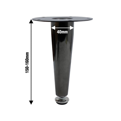 Adoored 150mm Black Nickel Tapered Metal Furniture Leg - Easy Install, Modern Design