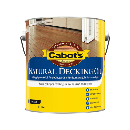 Cabot's 4L Natural Decking Oil - Fast Drying, UV & Water Resistant, Deep Penetrating