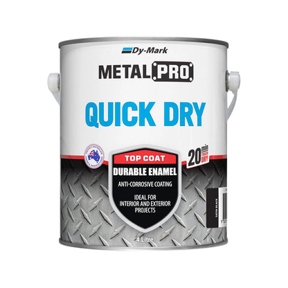 Dy-Mark 4L Black Satin Quick Dry Metal Enamel - Anti-Corrosive, Fast-Drying, Durable Finish