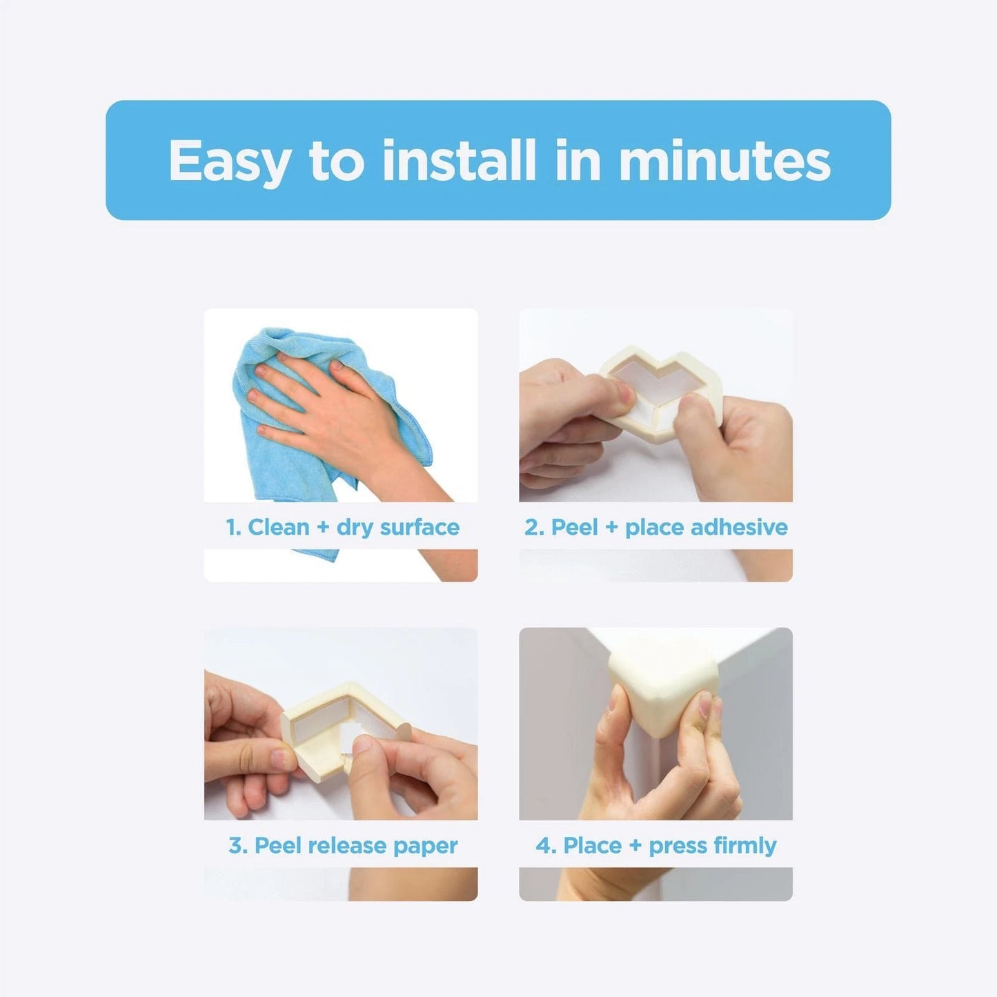 Perma Child Safety Foam Corner Protectors, Cream, 16 Pack - Easy Install, Durable, Versatile Use