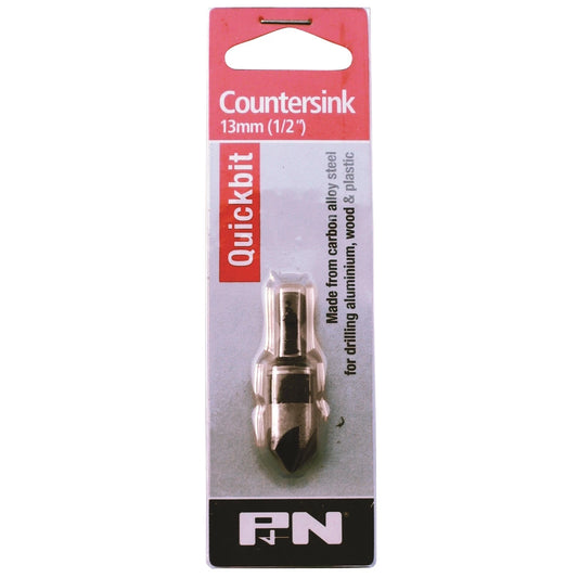 P&N 13mm Rosehead Countersink Bit, Carbon Alloy Steel, Quick-Change Compatible