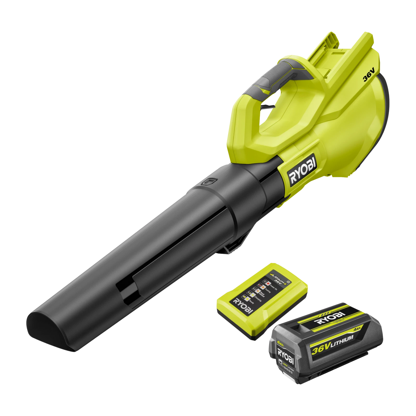 Ryobi 36V Jet Blower Kit 550CFM 4.0Ah Battery & Charger, Variable Speed, Cordless