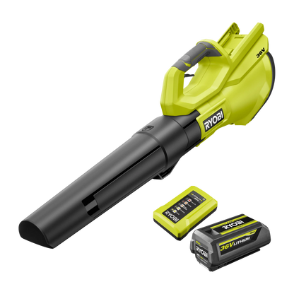 Ryobi 36V Jet Blower Kit 550CFM 4.0Ah Battery & Charger, Variable Speed, Cordless