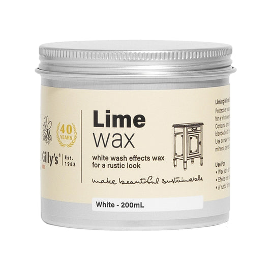 Gilly's 200ml Lime Wax - White Effect, Silicone-Free, Enhances Chalk Paint, Indoor Use