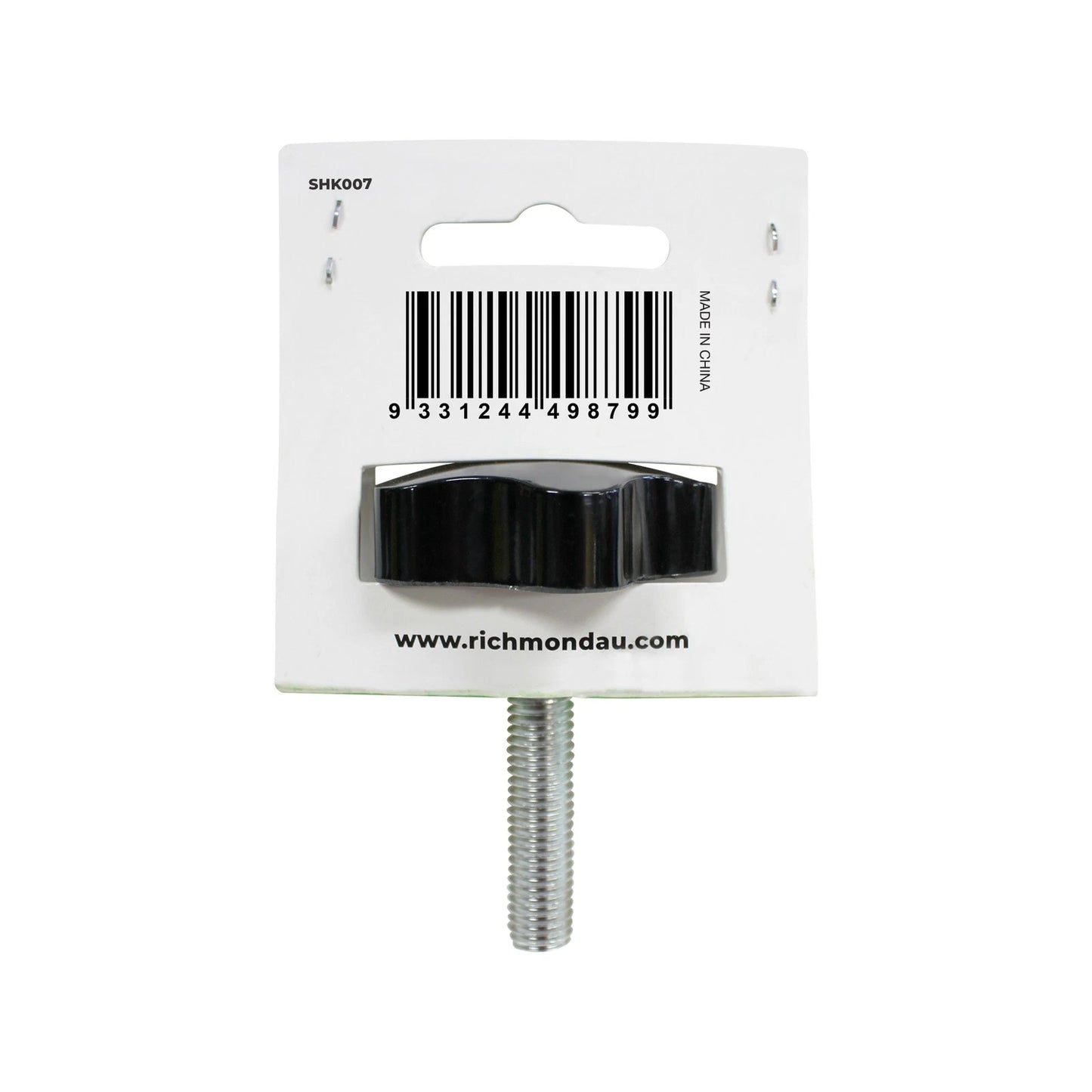 Richmond M10 x 40mm Hand Bolt, Black Bakelite Head, Zinc Plated, Five-Lobe Grip