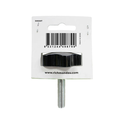 Richmond M10 x 40mm Hand Bolt, Black Bakelite Head, Zinc Plated, Five-Lobe Grip