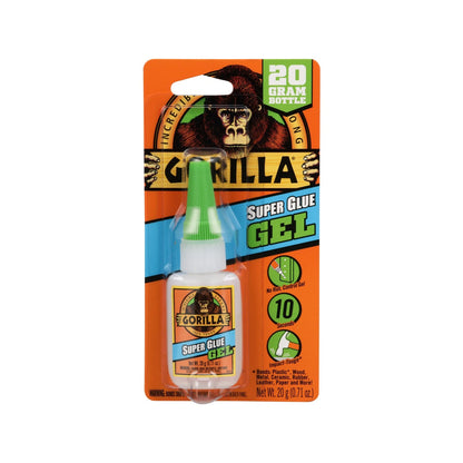 Gorilla 20g Super Glue Gel, Fast-Drying, Impact-Resistant, Versatile Bonding