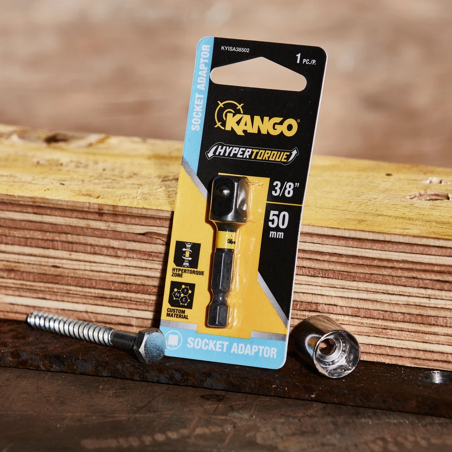 Kango Hypertorque 3/8” 50mm Impact Socket Adaptor with Torsion Zone & Hex Shank