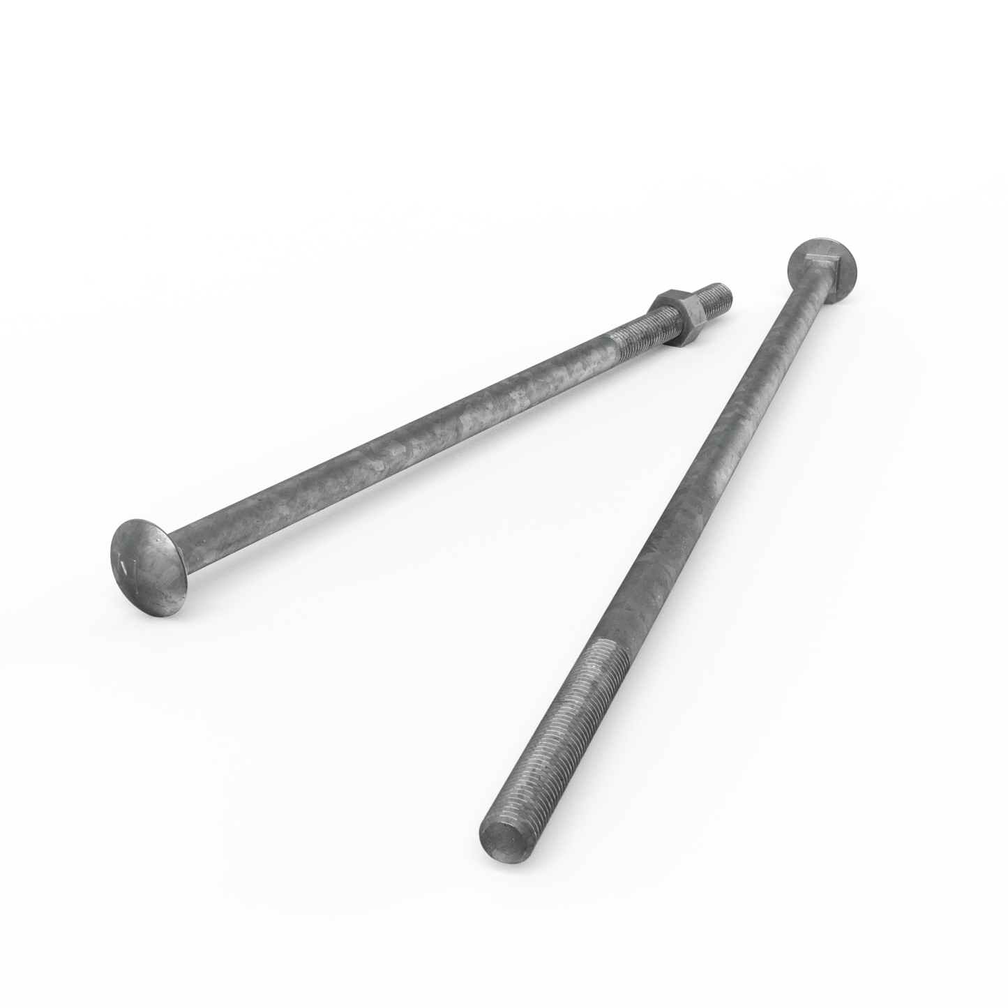 ZENITH M12 x 400mm Galvanised Cup Head Bolts & Nuts, Corrosion Resistant, AS Compliant