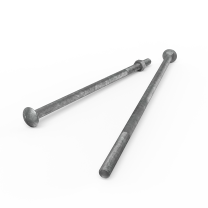 ZENITH M12 x 400mm Galvanised Cup Head Bolts & Nuts, Corrosion Resistant, AS Compliant