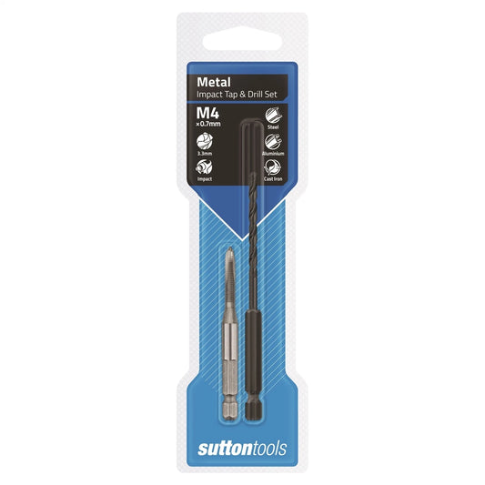 Sutton Tools 3.3mm M4 Hex Impact Tap Drill Set for Impact Drivers, Fast Tapping, Versatile Use