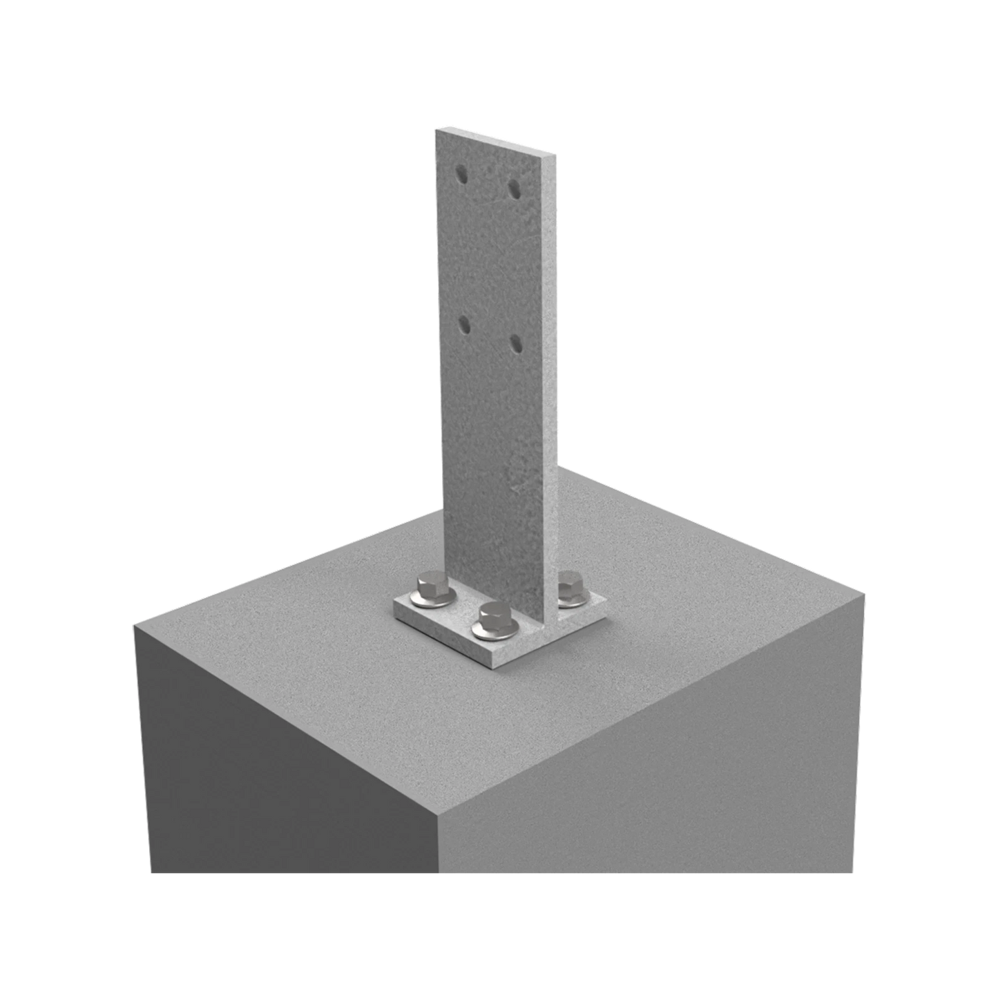 VUEPRO 80x80mm Galvanised T-Blade Post Support for Timber Posts on Concrete