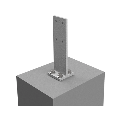 VUEPRO 80x80mm Galvanised T-Blade Post Support for Timber Posts on Concrete