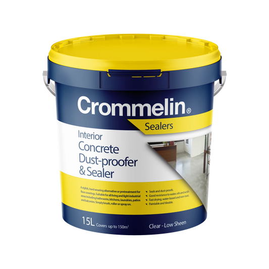 Crommelin 15L Concrete Floor Sealer, Waterborne Acrylic, Durable, Non-Toxic, Adjustable Gloss