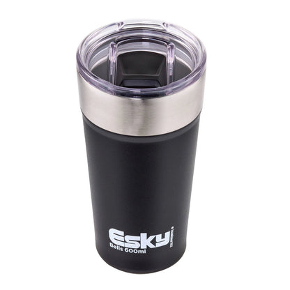 Esky 600ml Coffee Tumbler - Insulated Stainless Steel, Splashproof Lid, Built-in Bottle Opener
