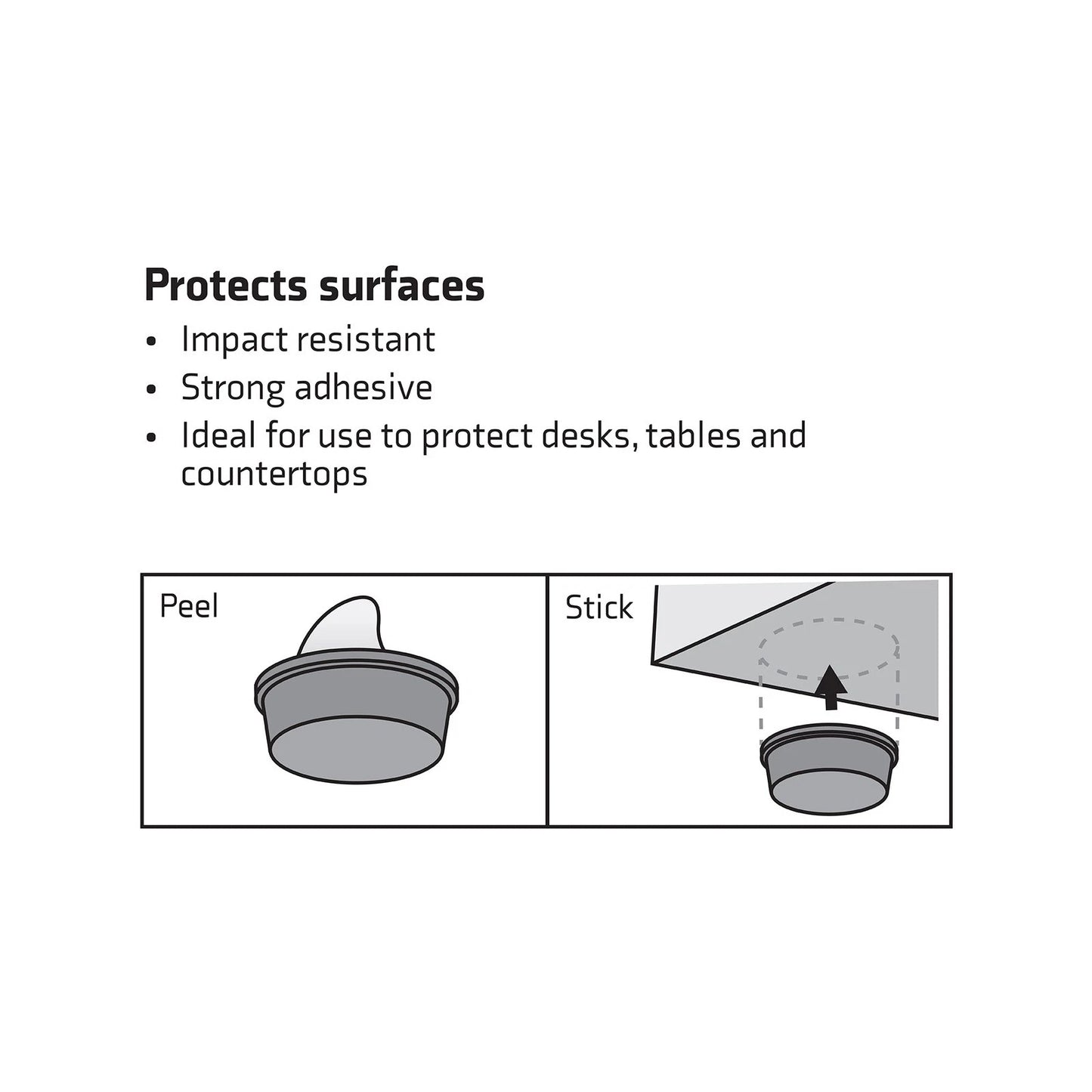 Surface Gard 18mm Black Round Floor Protectors - 6 Pack, Reduces Scratches & Noise
