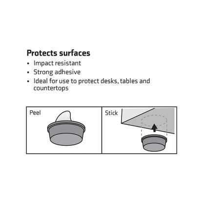 Surface Gard 18mm Black Round Floor Protectors - 6 Pack, Reduces Scratches & Noise