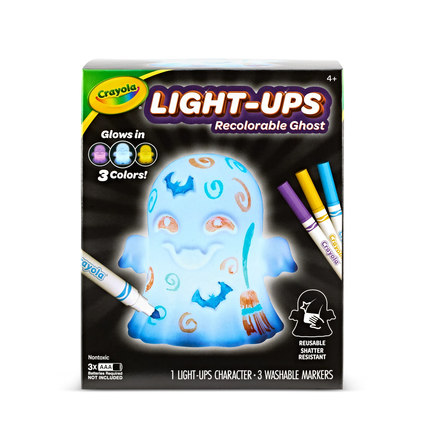 Crayola Light-Ups Ghost - Interactive Glow Toy for Kids, Reusable & Non-Toxic