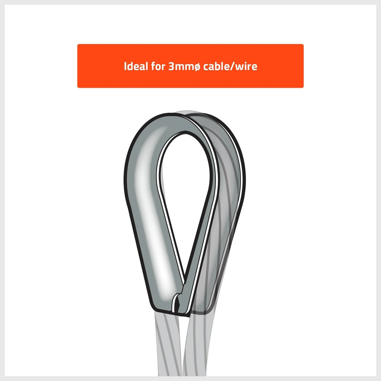 Taskmaster 3mm 316 Stainless Steel Rope Thimble - 12 pcs, Anti-Corrosive, Marine Grade