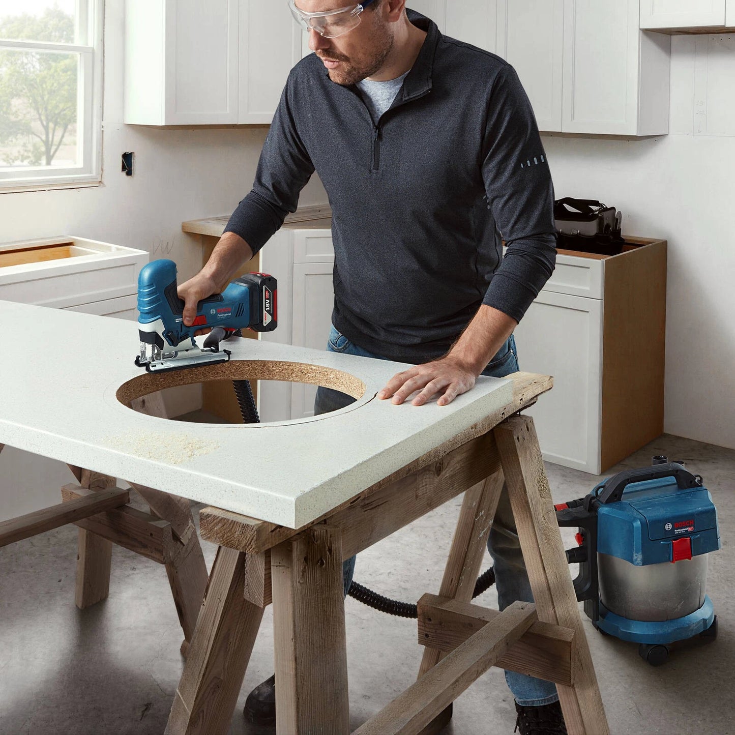 Bosch 18V Professional Jigsaw Skin Only, Brushless Motor, SDS Blade Holder, LED Light