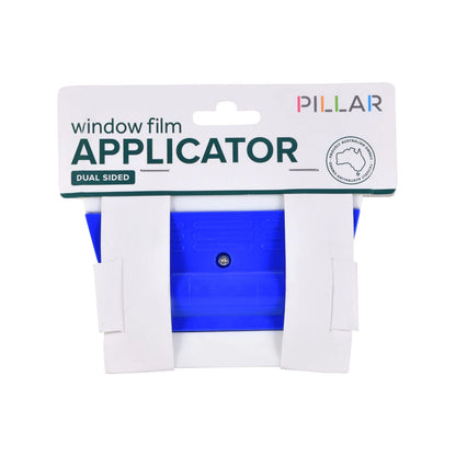 Pillar Dual Side Window Film Applicator, Blue/White, Ergonomic Handle, Soft Polypropylene Blades