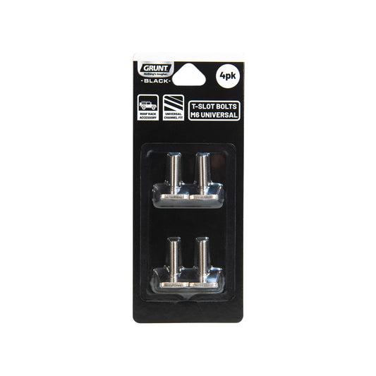 GRUNT Stainless Steel Roof Rack T-Slot Bolts Universal Fit - 4 Pack, Anti-Rust, M6 Thread