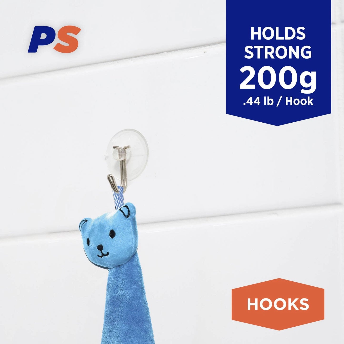 Permastik Medium Suction Hooks 4 Pcs, Clear, Damage-Free, Strong Hold, Versatile Use