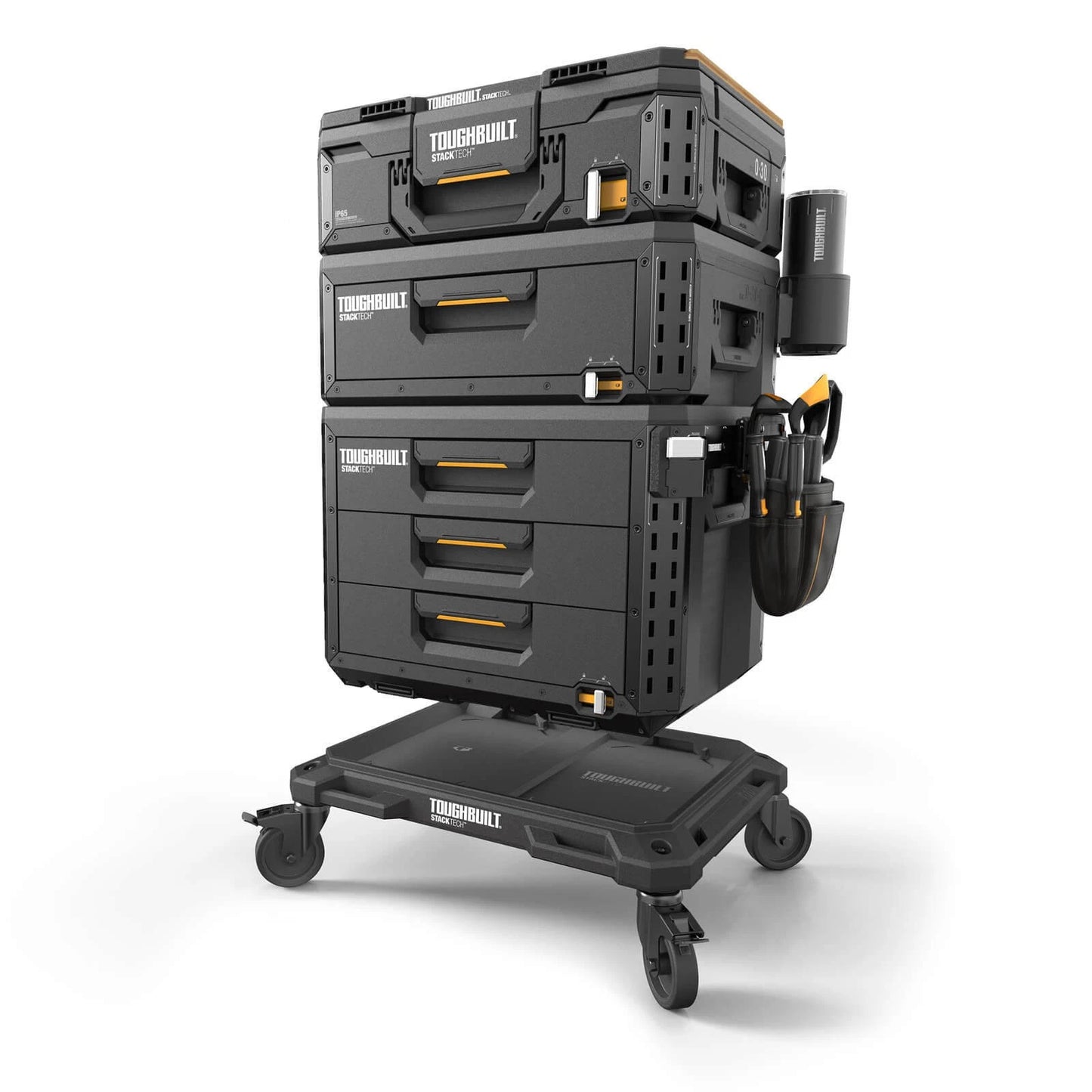 ToughBuilt StackTech 4-Wheel Cart, StackTech Compatible, Heavy-Duty Swivel & Locking Casters