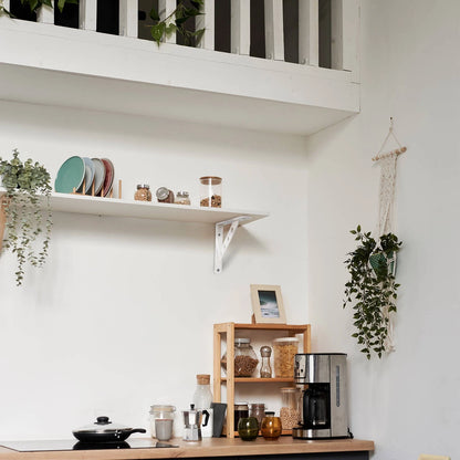 Carinya White Heavy Duty Circle Stayed Bracket, 250x195mm, 200kg Capacity, Powder Coated Steel