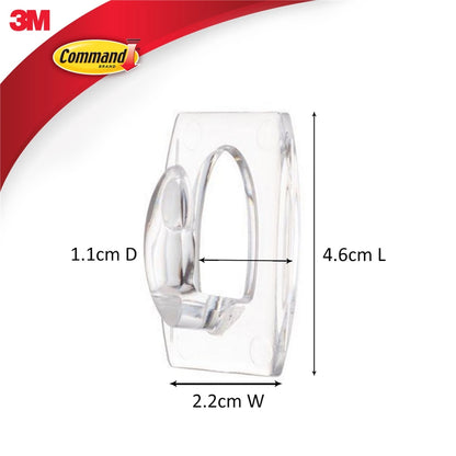 Command Mini Clear Adhesive Hooks 6 Pack - Strong Hold, Damage-Free, Versatile Surfaces