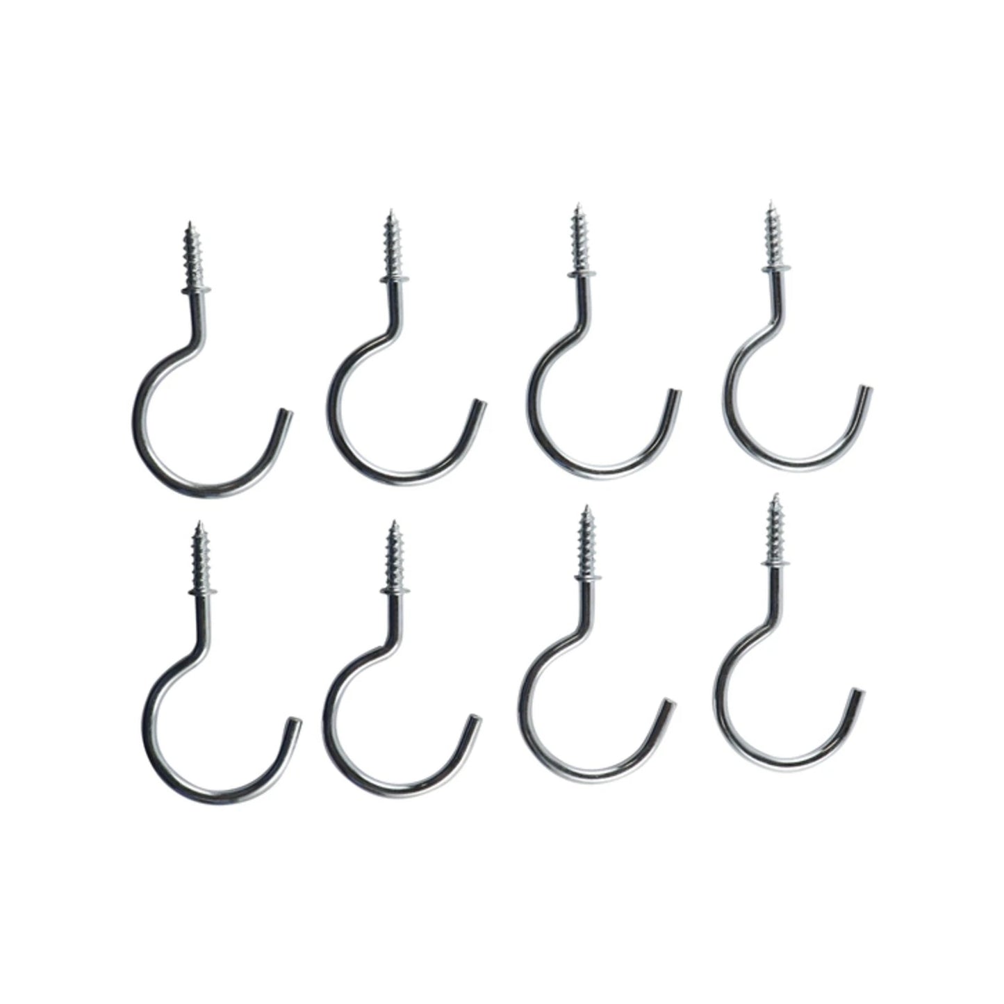 Everhang 28mm Zinc Plated Cup Hooks 8 Pack - Secure, Easy Install, 5kg Load Capacity