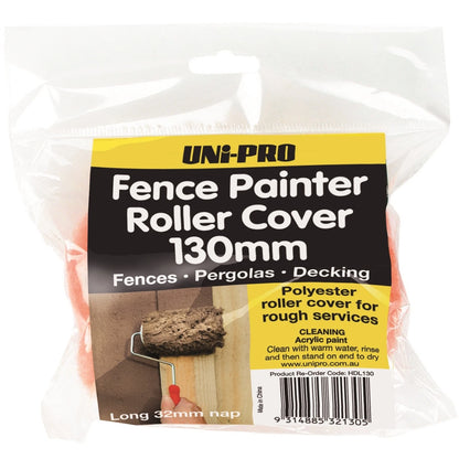UNi-PRO 130mm Fence & Pergola Roller Cover 32mm Nap for Rough Surfaces