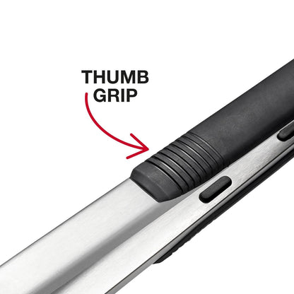 Char-Griller Long Locking BBQ Tongs, 43cm, Ergonomic Handle, Scalloped Teeth