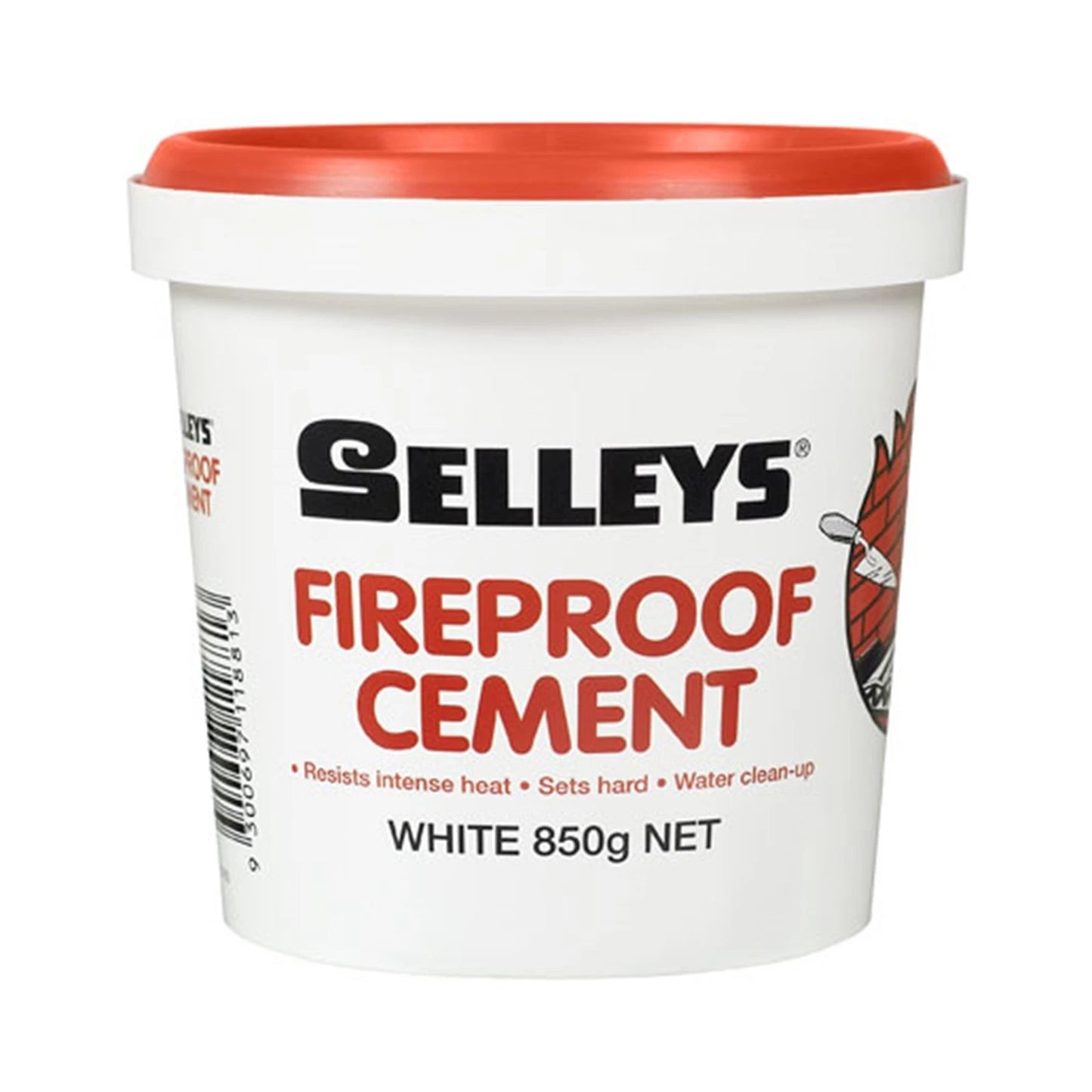 Selleys 850g Fireproof Cement - Water-Based, Heat-Resistant, Indoor/Outdoor Use