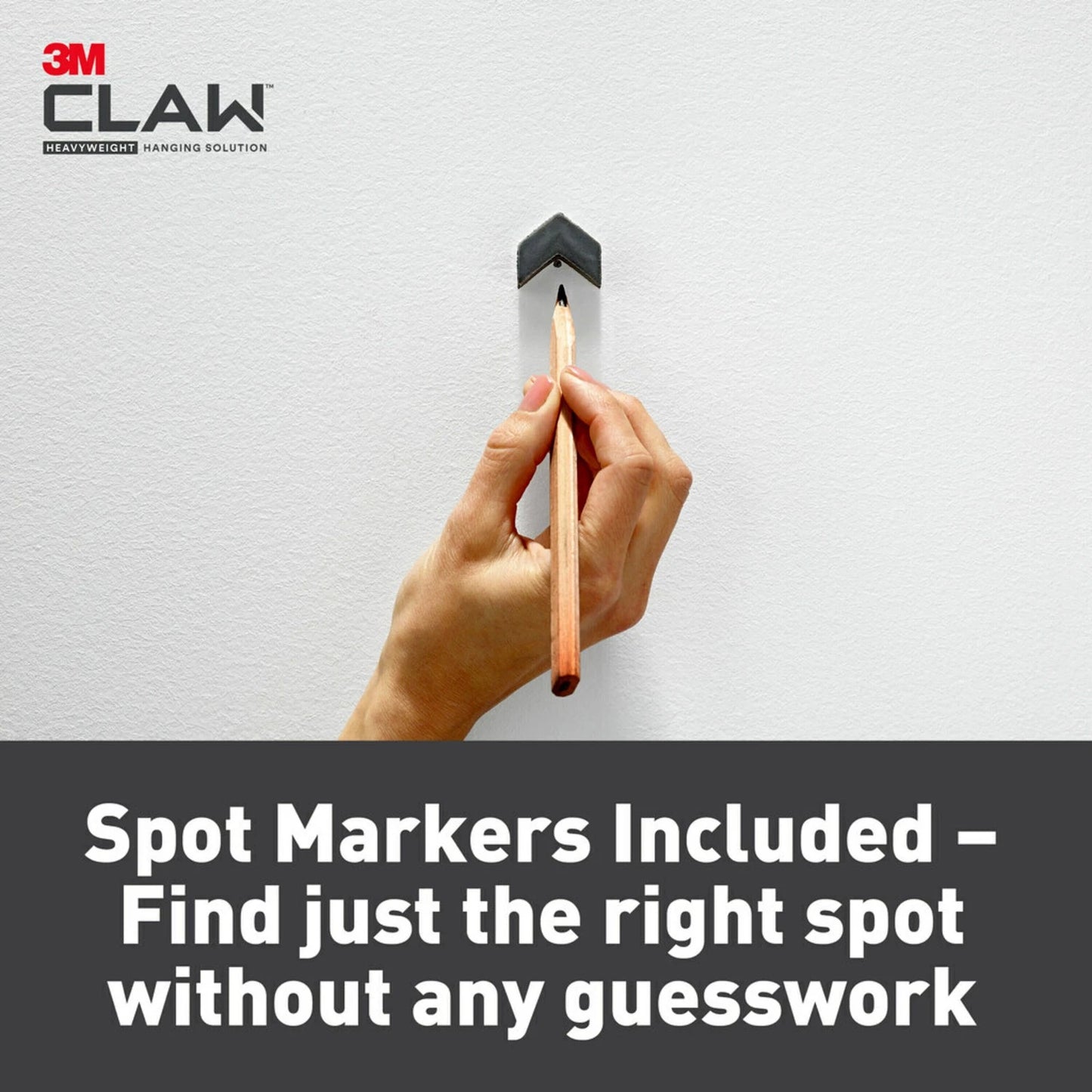 3M CLAW Drywall Picture Hangers 20kg with Spot Markers, No Tools Needed, 8 Hangers 4 Markers