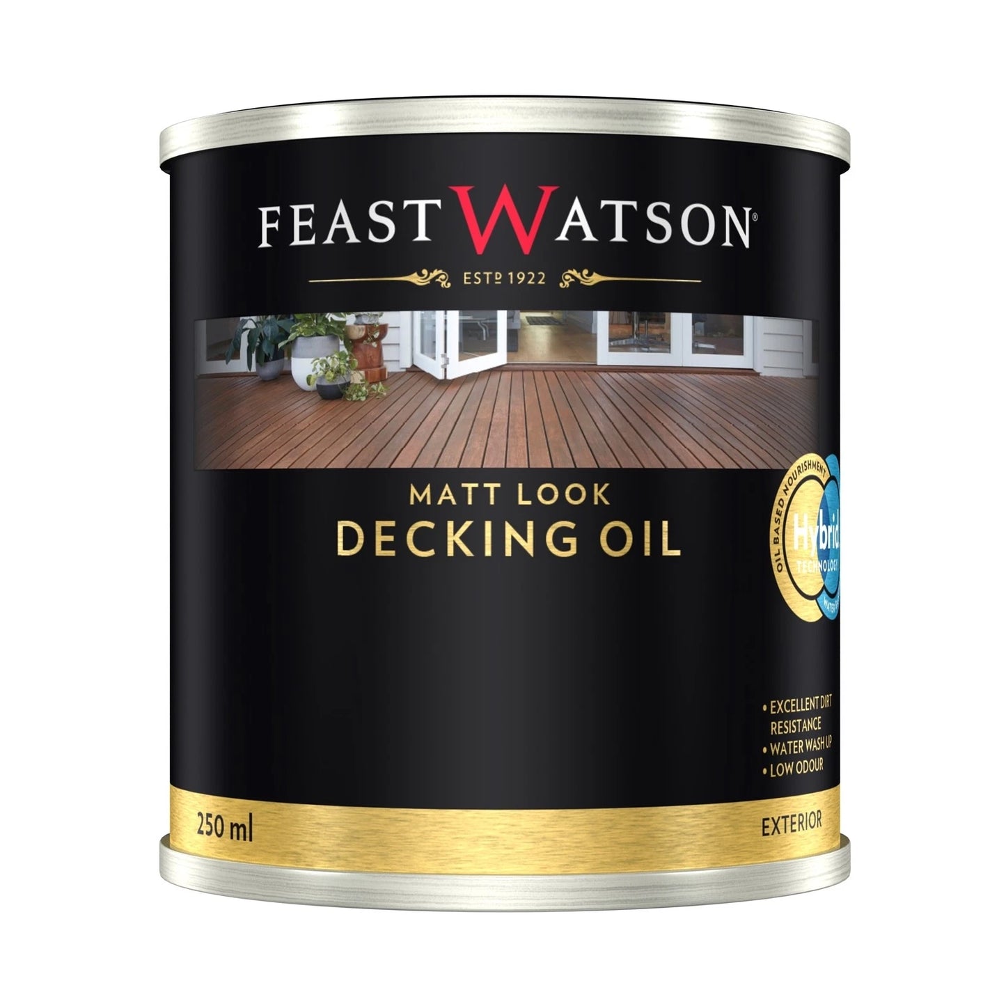 Feast Watson 250ml Jarrah Matte Decking Oil - UV & Weather Resistant, Water-Based