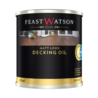 Feast Watson 250ml Jarrah Matte Decking Oil - UV & Weather Resistant, Water-Based