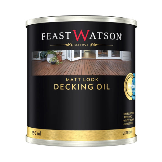 Feast Watson 250ml Jarrah Matte Decking Oil - UV & Weather Resistant, Water-Based