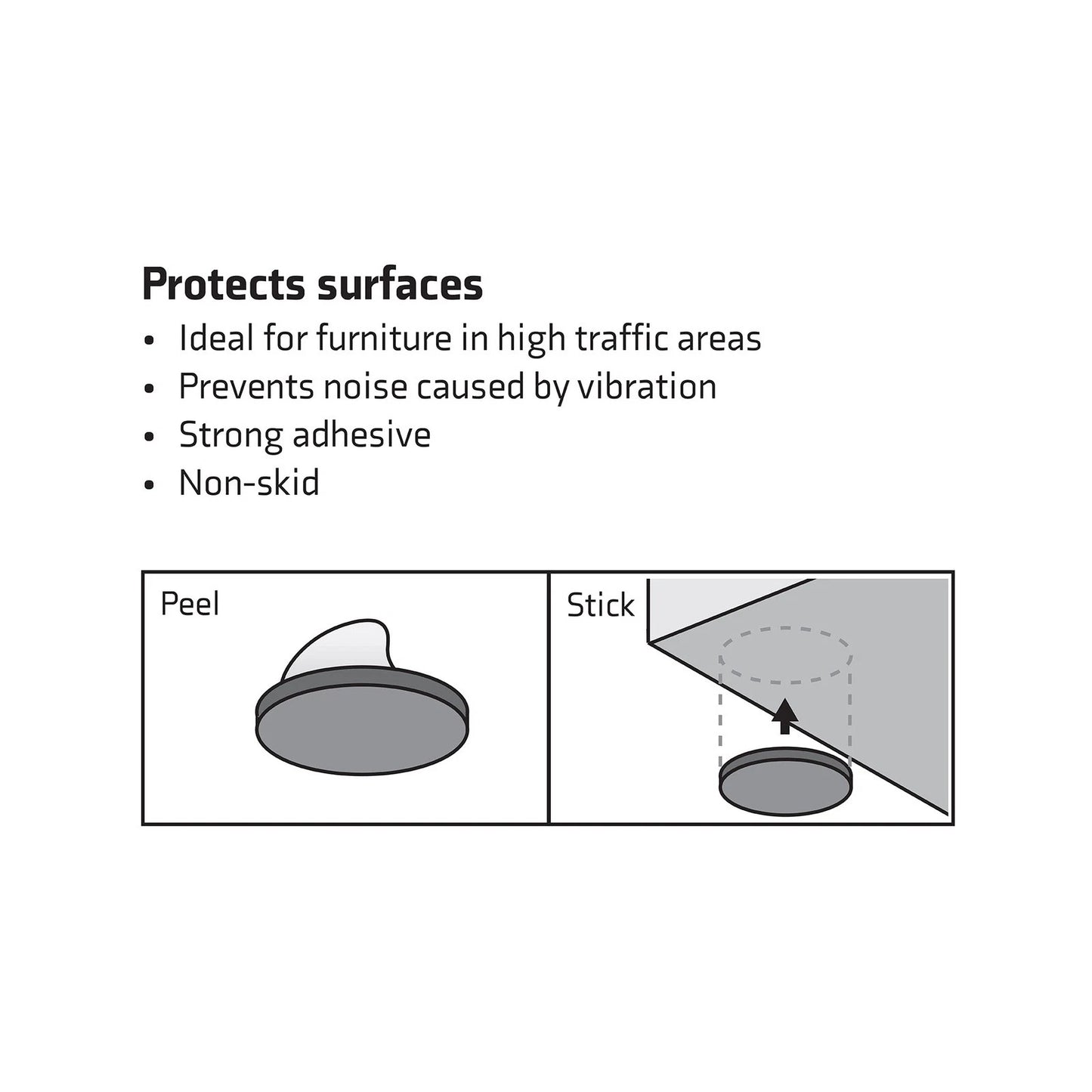 Surface Gard 13mm Black Foam Pad Floor Protection, 24 Piece - Reduces Scratches & Noise