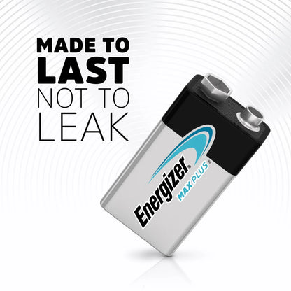 Energizer 9V Max Plus Batteries 3-Pack, Long-Lasting Alkaline for Smoke Alarms & Electronics