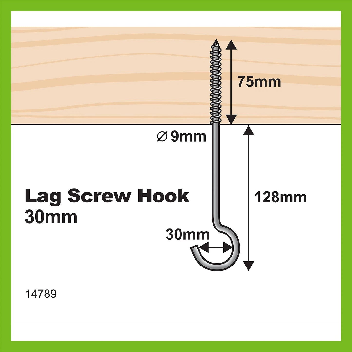 Everhang 203mm Zinc-Plated Steel Lag Screw for Indoor Hanging - 1 Pack